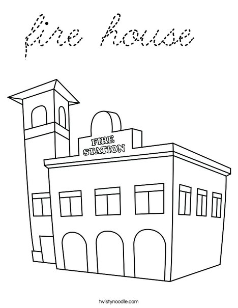 Fire Station Coloring Page