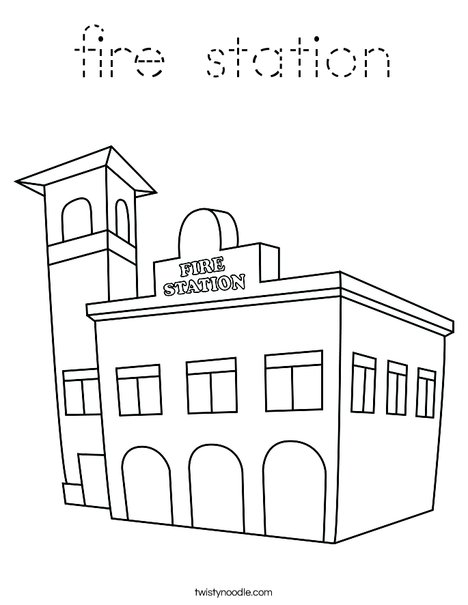 Fire Station Coloring Page