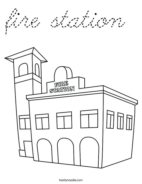 Fire Station Coloring Page