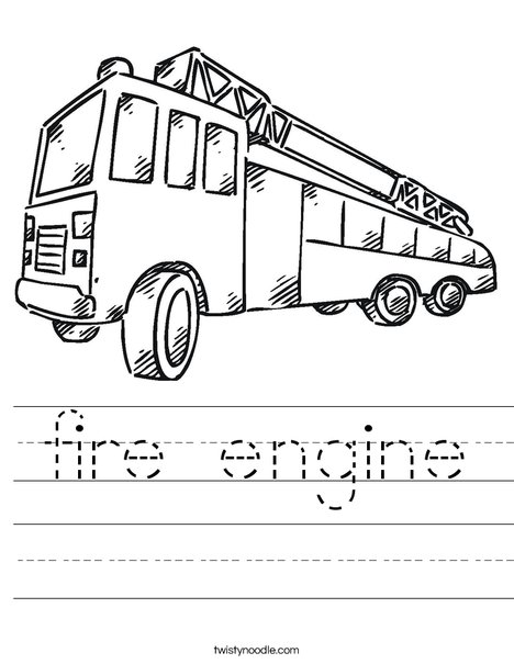 fire engine Worksheet Twisty Noodle fire engine Worksheet Twisty Noodle