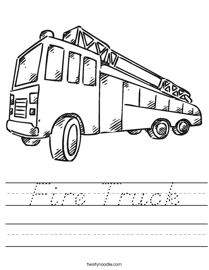 Fire Truck Worksheet