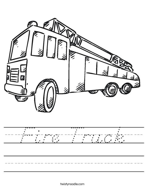 Fire Truck Worksheet