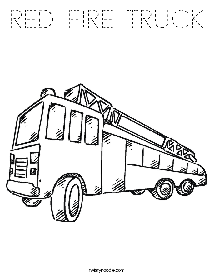 RED FIRE TRUCK Coloring Page