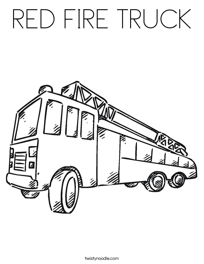 RED FIRE TRUCK Coloring Page
