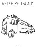 RED FIRE TRUCK Coloring Page