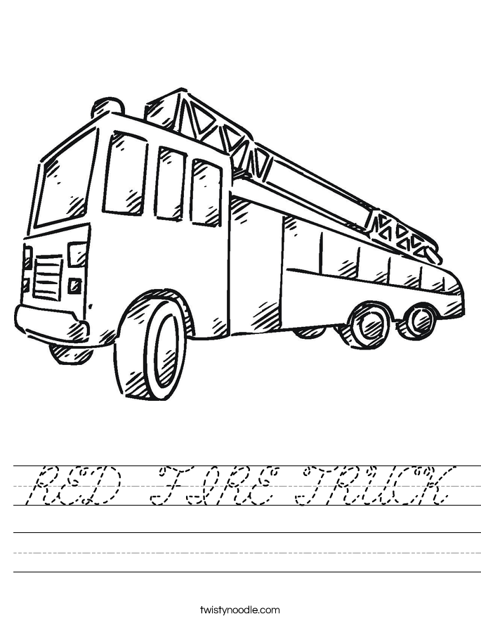 RED FIRE TRUCK Worksheet