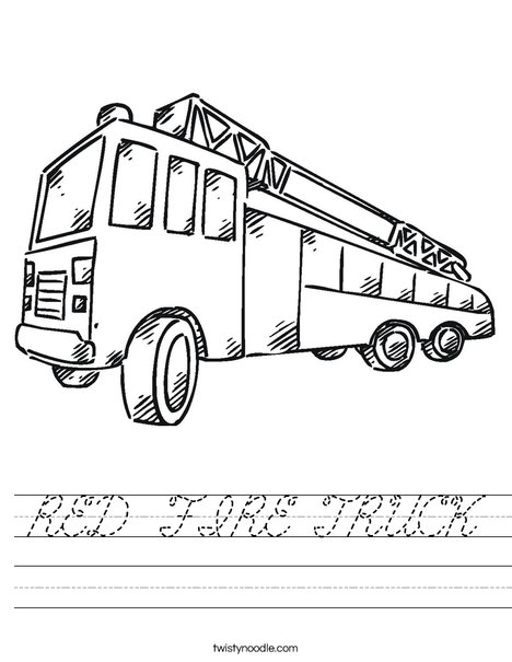 Fire Truck Worksheet