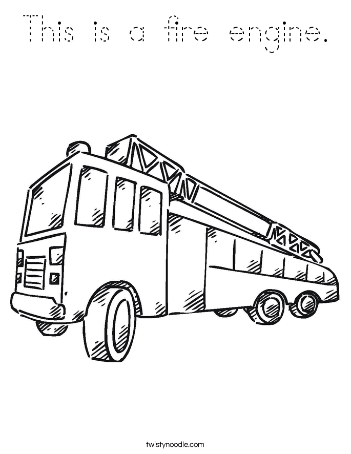This is a fire engine. Coloring Page