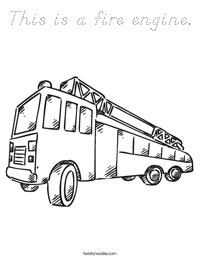 This is a fire engine. Coloring Page
