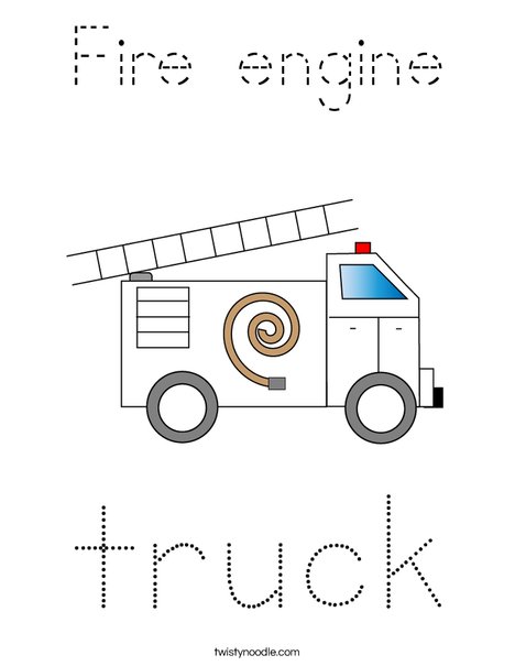 Fire Truck with Ladder Coloring Page