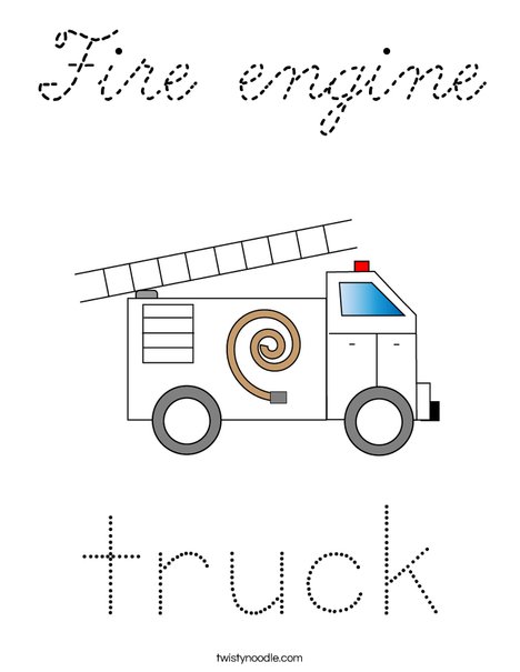 Fire Truck with Ladder Coloring Page