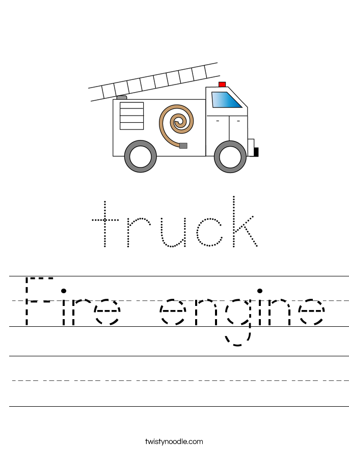 Fire engine Worksheet