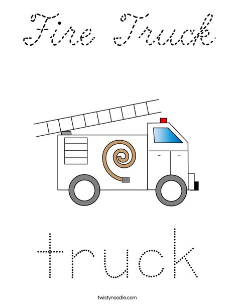Fire Truck with Ladder Coloring Page