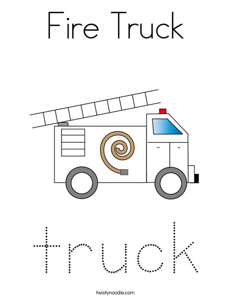 Fire Truck with Ladder Coloring Page
