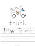Fire Truck Worksheet
