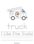 I Like Fire Trucks! Worksheet