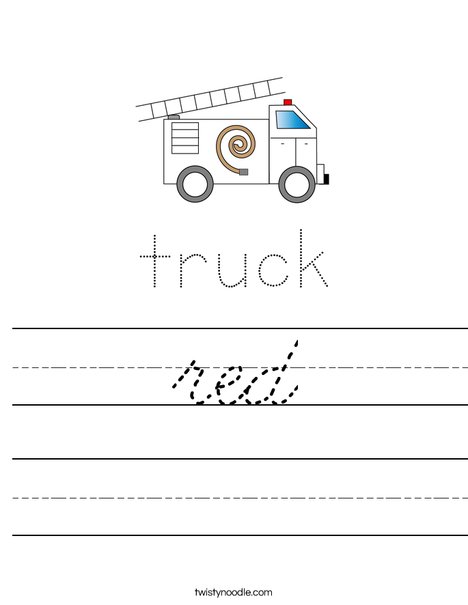 Fire Truck with Ladder Worksheet