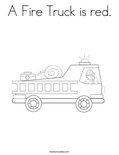 A Fire Truck is red. Coloring Page