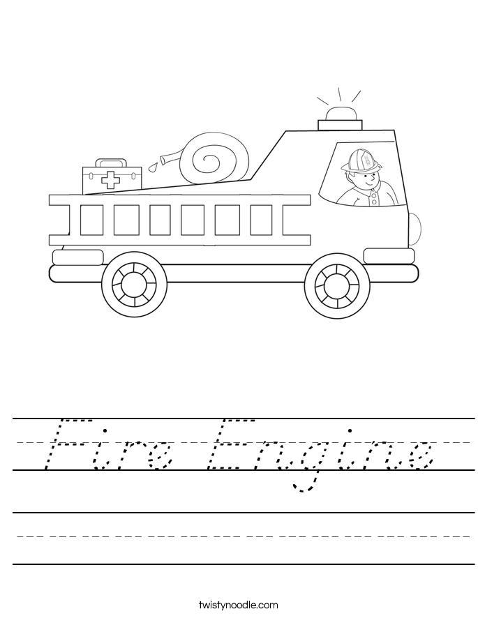 Fire Engine Worksheet