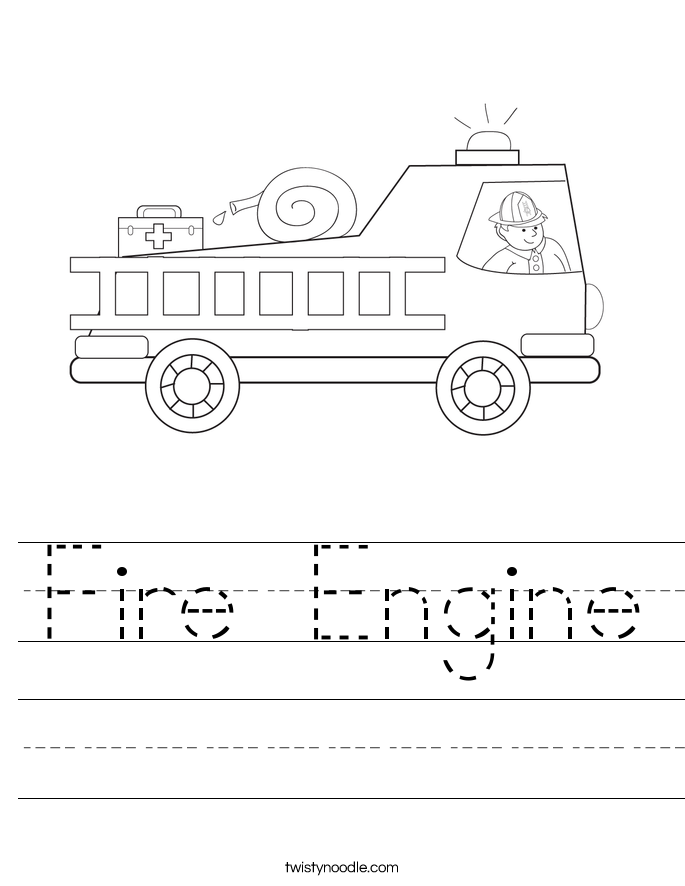 Fire Engine Worksheet