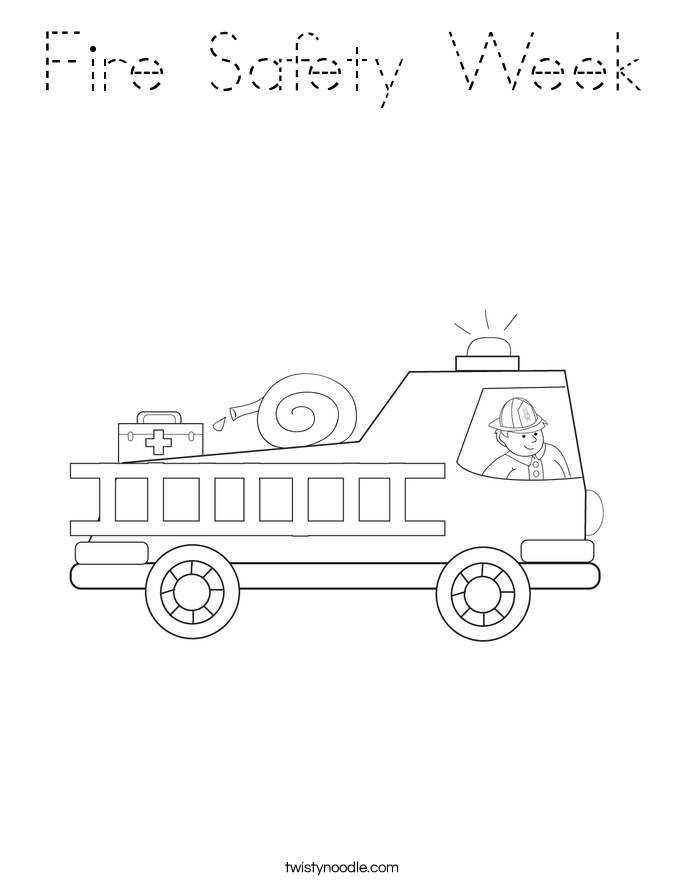 Fire Safety Week Coloring Page