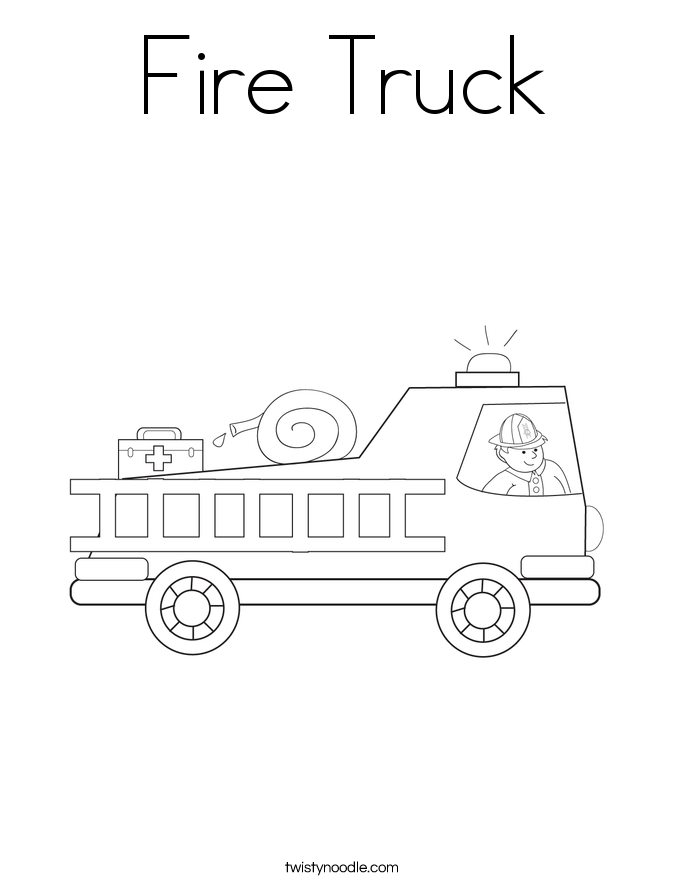 Fire Truck Coloring Page - Twisty Noodle