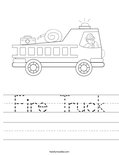 Fire Truck Worksheet - Twisty Noodle