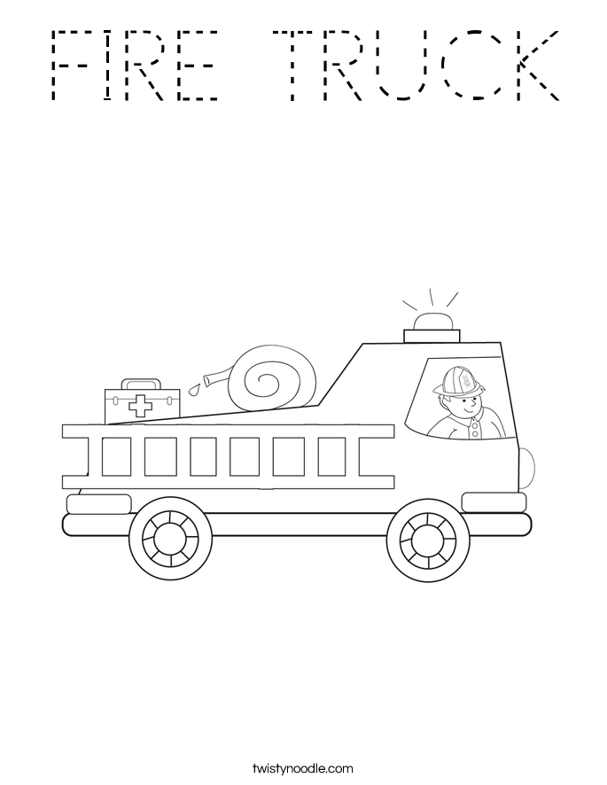 FIRE TRUCK Coloring Page