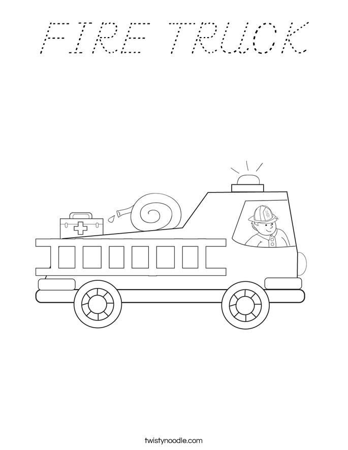 FIRE TRUCK Coloring Page