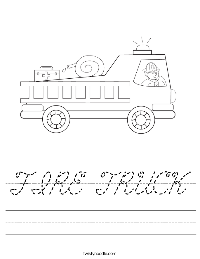 FIRE TRUCK Worksheet