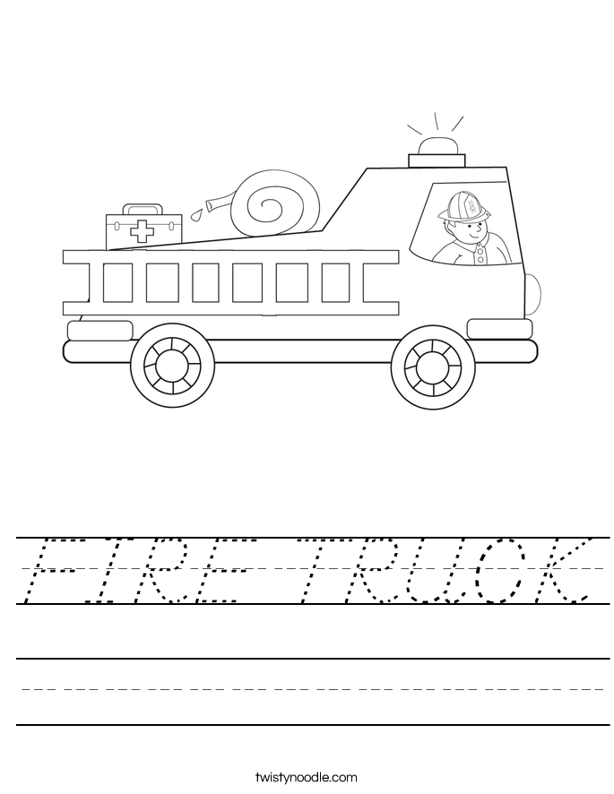 FIRE TRUCK Worksheet