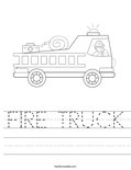 FIRE TRUCK Worksheet