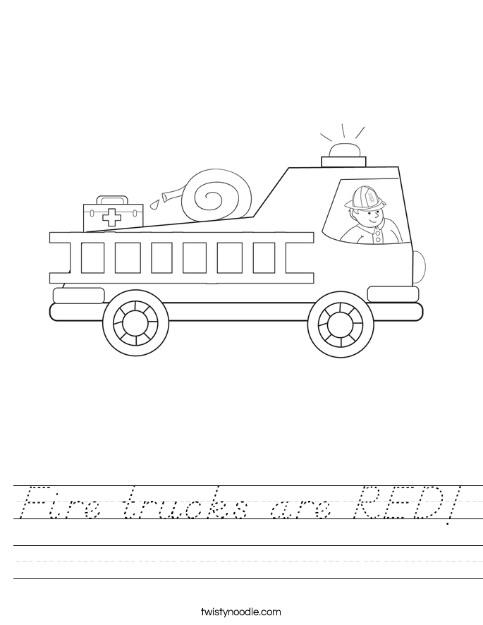 Fire trucks are RED! Worksheet