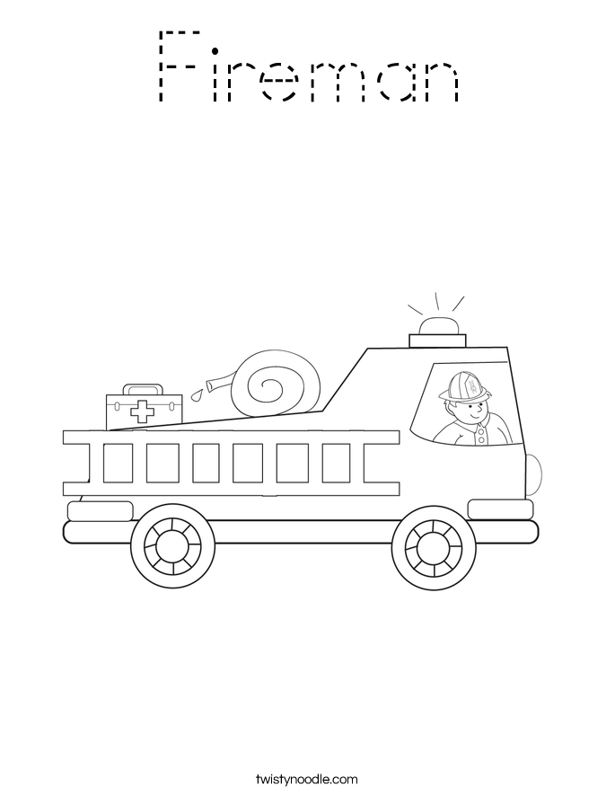 Fireman Coloring Page