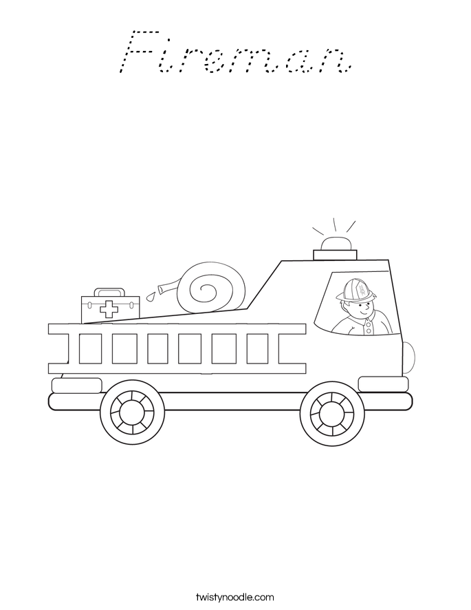 Fireman Coloring Page