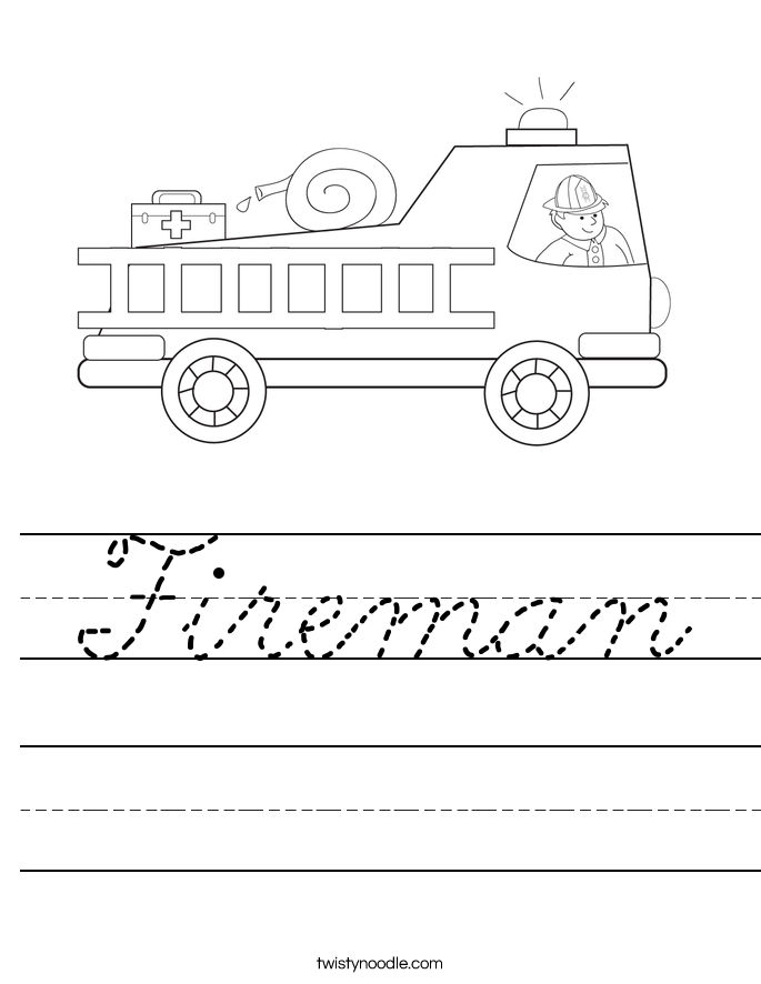 Fireman Worksheet