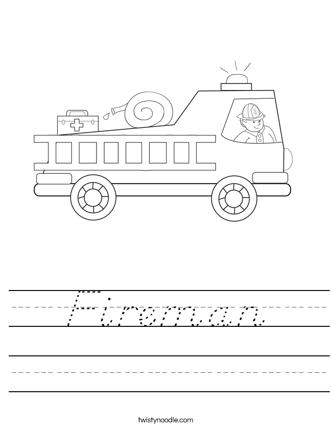 Fireman Worksheet