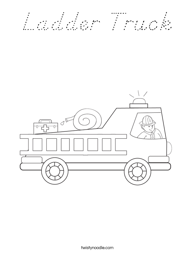 Ladder Truck Coloring Page