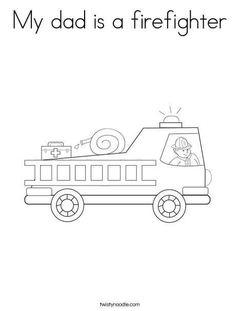 Fire Truck with Firefighter Coloring Page
