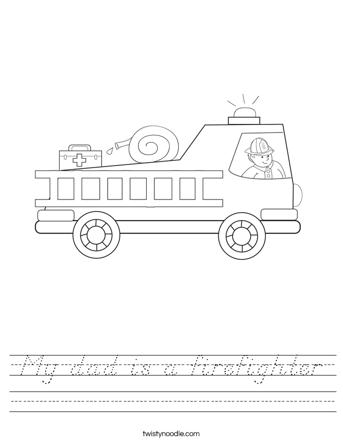 My dad is a firefighter Worksheet