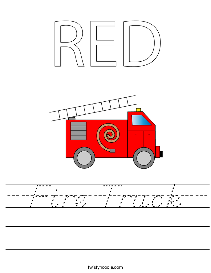 Fire Truck Worksheet