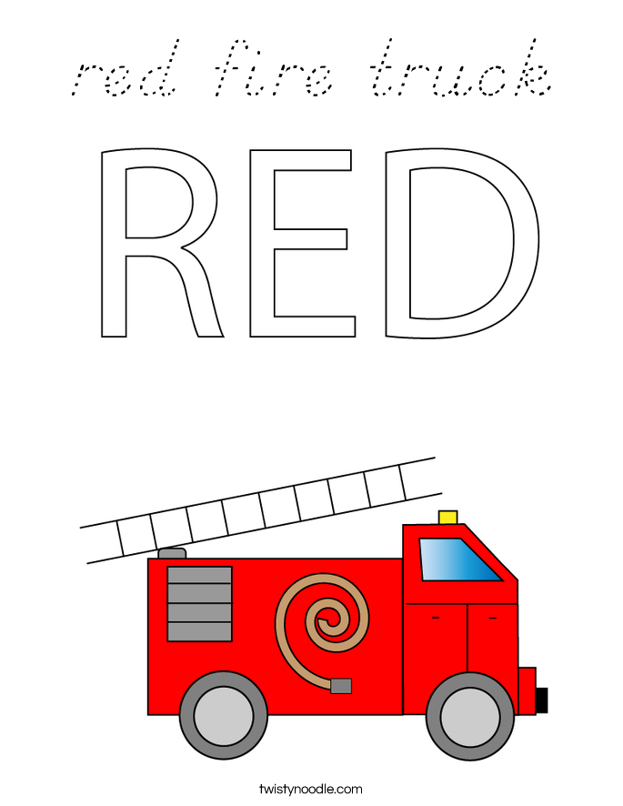 red fire truck Coloring Page
