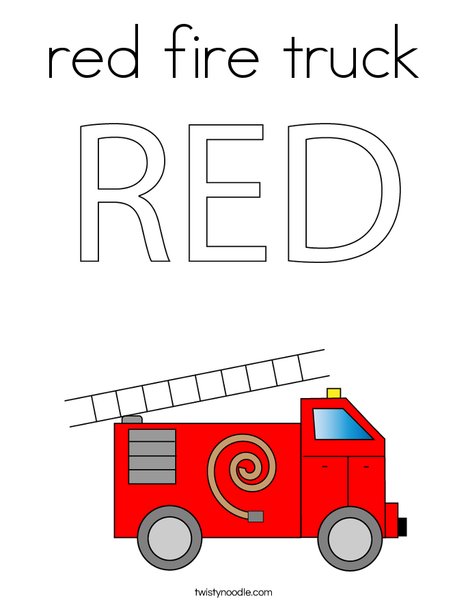 RED Fire truck Coloring Page - Twisty Noodle