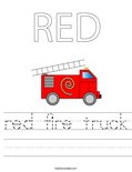 red fire truck Worksheet