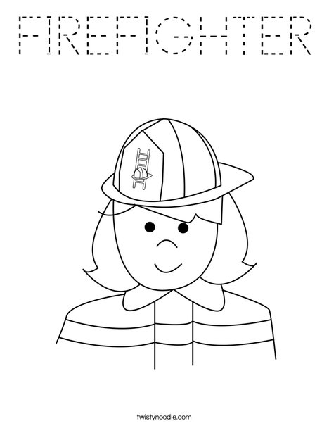 Girl Firefighter Coloring Page