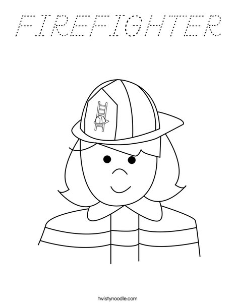 Girl Firefighter Coloring Page