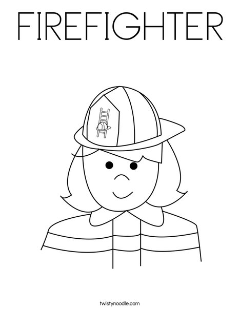 Girl Firefighter Coloring Page