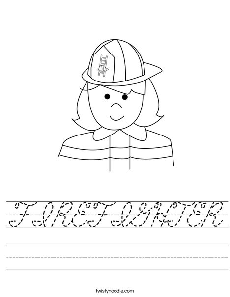Girl Firefighter Worksheet