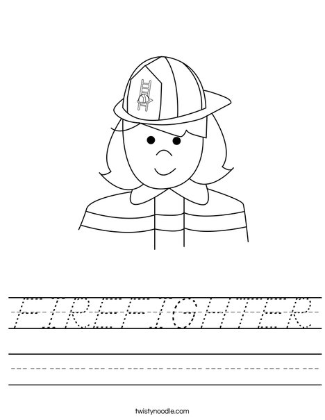 Girl Firefighter Worksheet