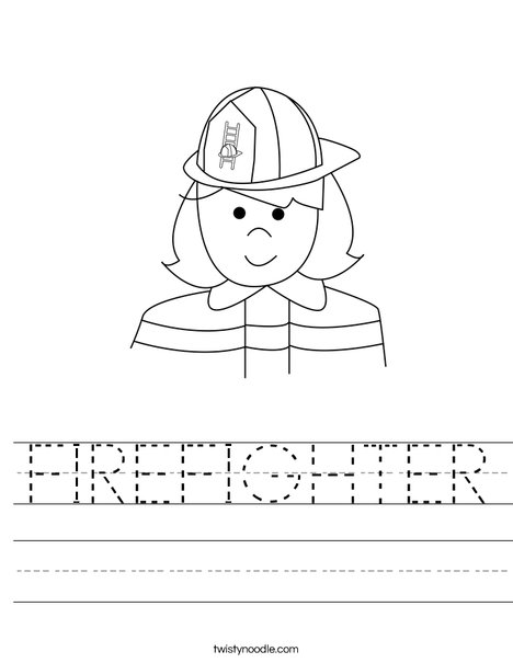 Girl Firefighter Worksheet